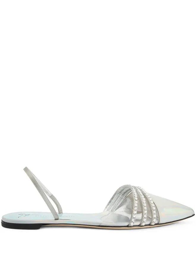 Giuseppe Zanotti Giuseppe Zanotti クララリ―スリングバックフラットサンダル - シルバーの商品画像