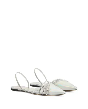 Giuseppe Zanotti クララリ―スリングバックフラットサンダル - シルバー - サムネイル2