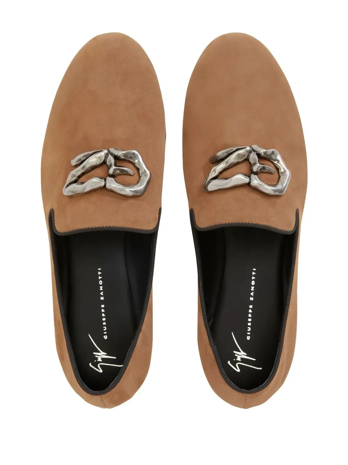 Giuseppe Zanotti ロゴプレートレザーローファー - 画像4
