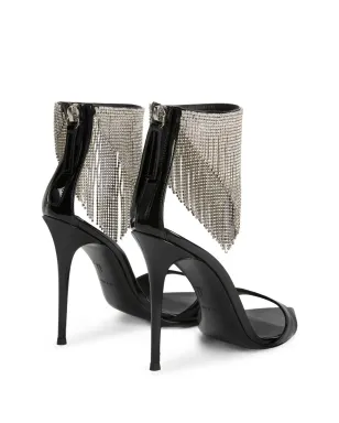 Giuseppe Zanotti Intriigo Crystal 105mm サンダル - ブラック - サムネイル3