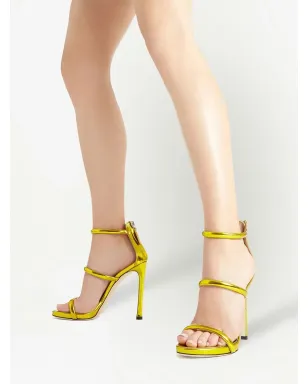 Giuseppe Zanotti メタリックエフェクト ハイヒール・サンダル - イエロー - サムネイル5