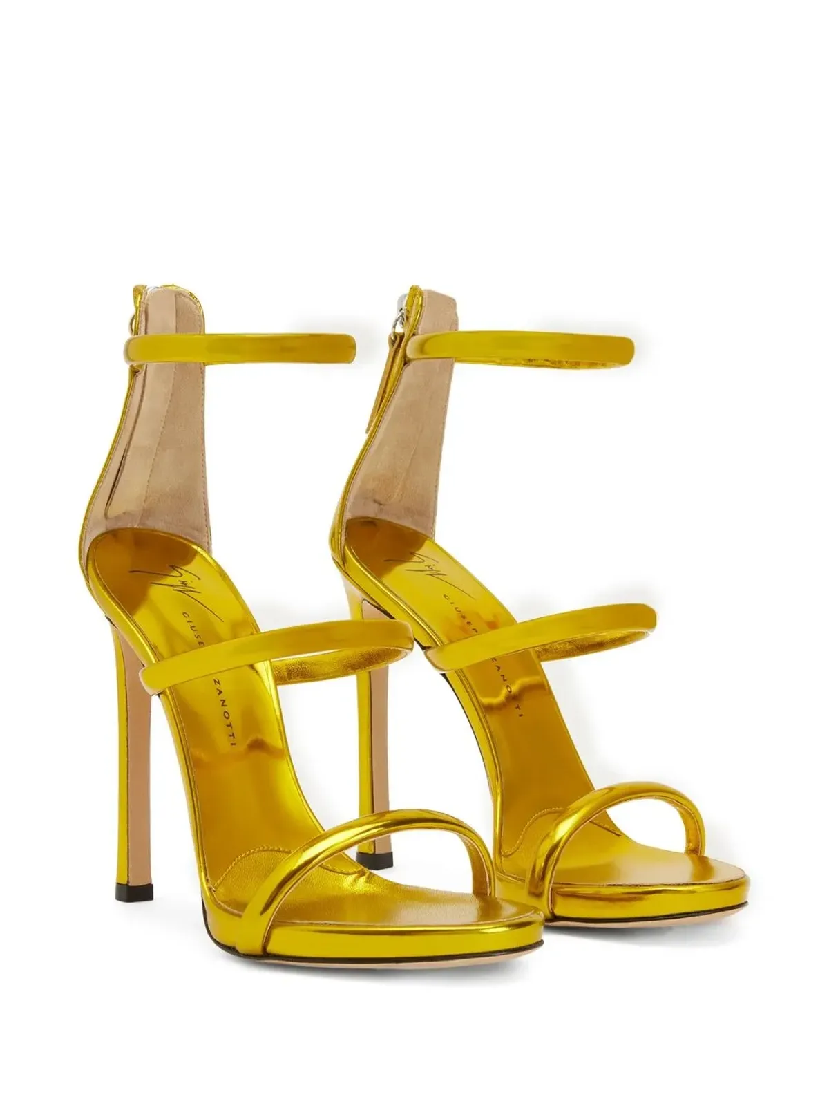 Giuseppe Zanotti メタリックエフェクト ハイヒール・サンダル - イエロー - 画像2