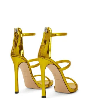 Giuseppe Zanotti メタリックエフェクト ハイヒール・サンダル - イエロー - サムネイル3