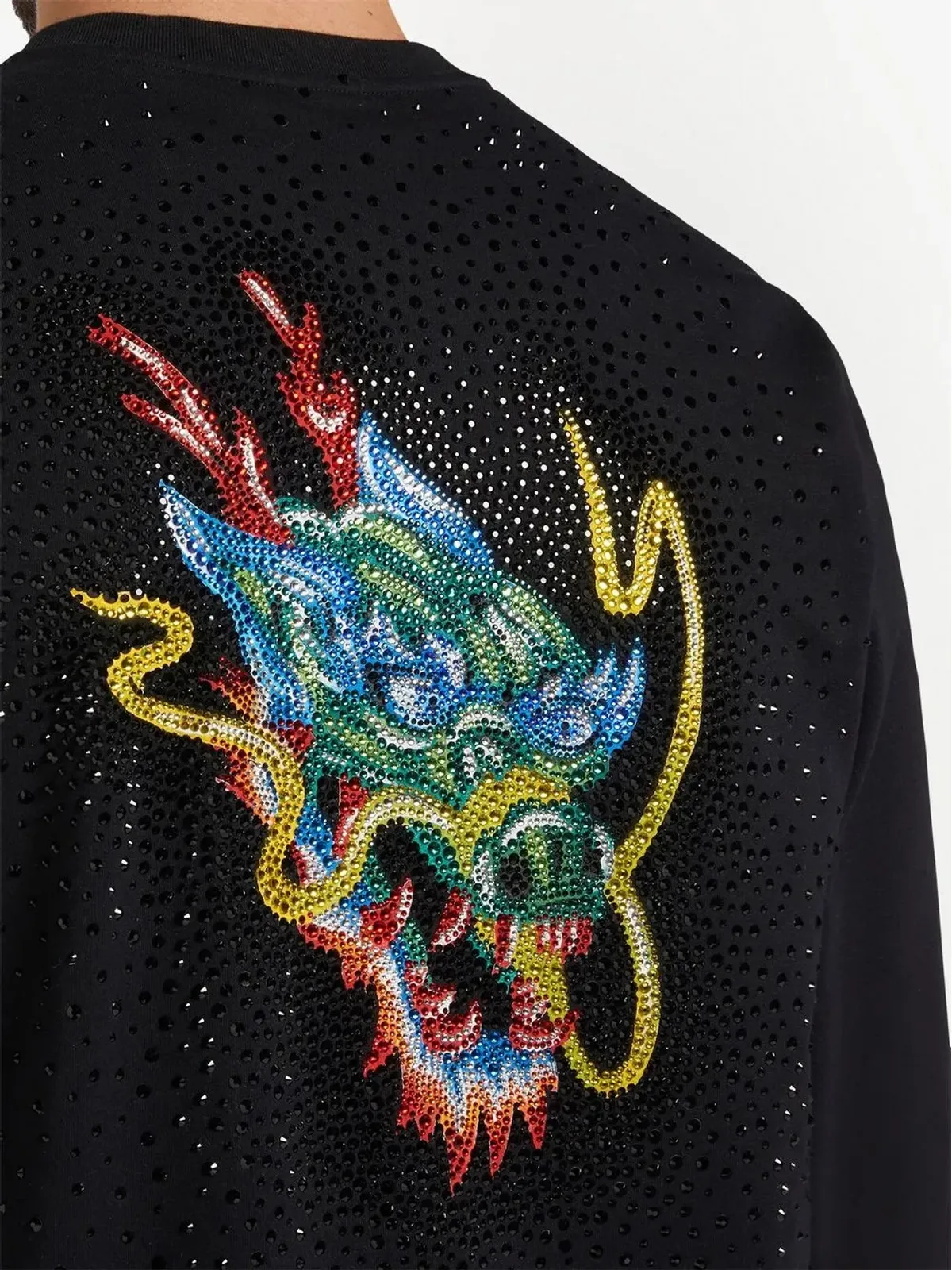 Giuseppe Zanotti ドラゴン・クリスタル スウェットシャツ ブラック - 画像5