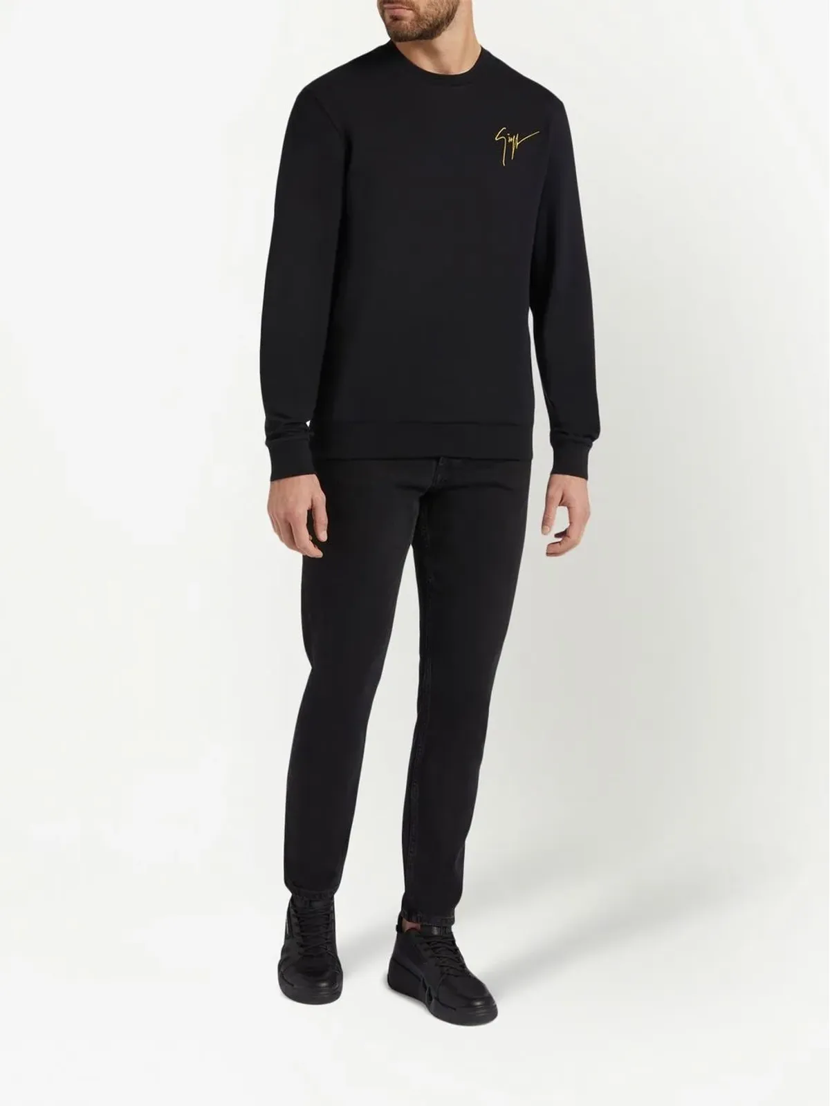 Giuseppe Zanotti ドラゴン・クリスタル スウェットシャツ ブラック - 画像2