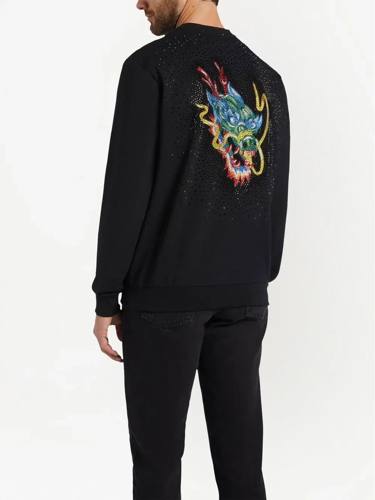 Giuseppe Zanotti ドラゴン・クリスタル スウェットシャツ ブラック - 画像4