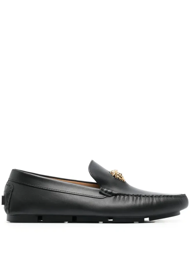 VERSACE Versace La Medusa レザー ローファー - ブラックの商品画像