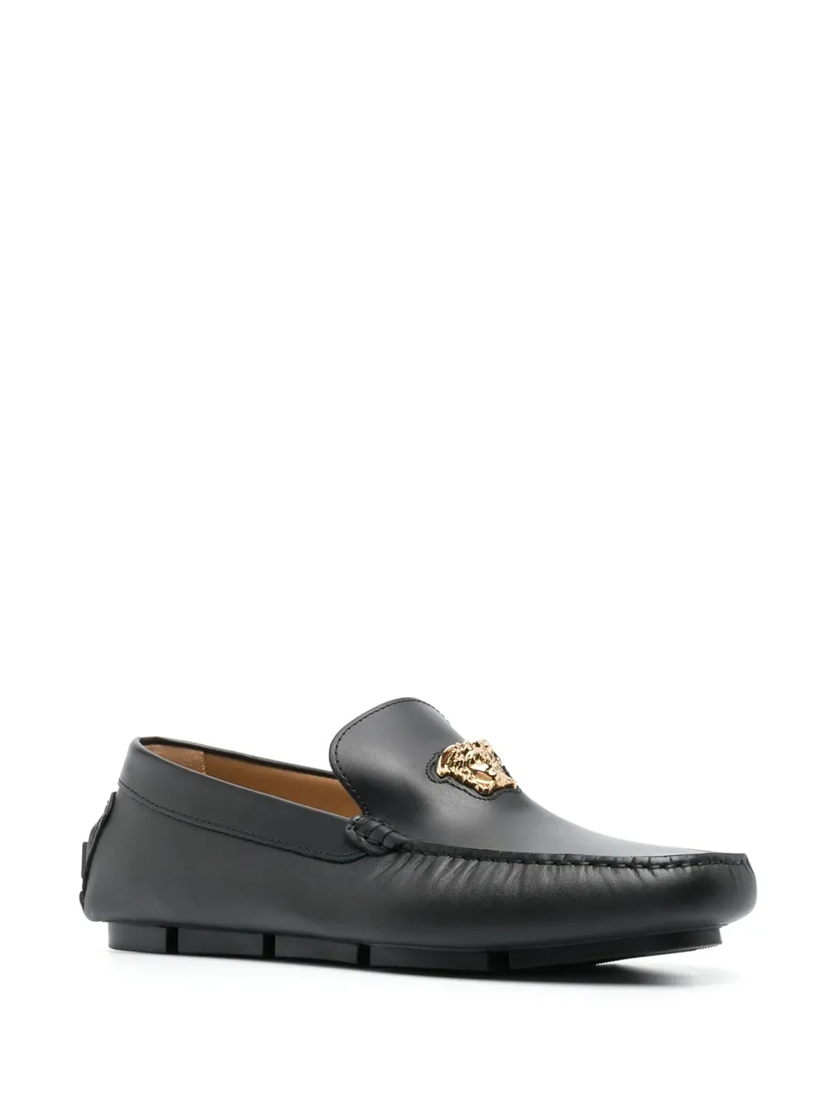 Versace La Medusa レザー ローファー - ブラック - 画像2