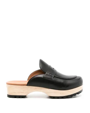 Sarah Chofakian Sarah leather clogs - Black - サムネイル1