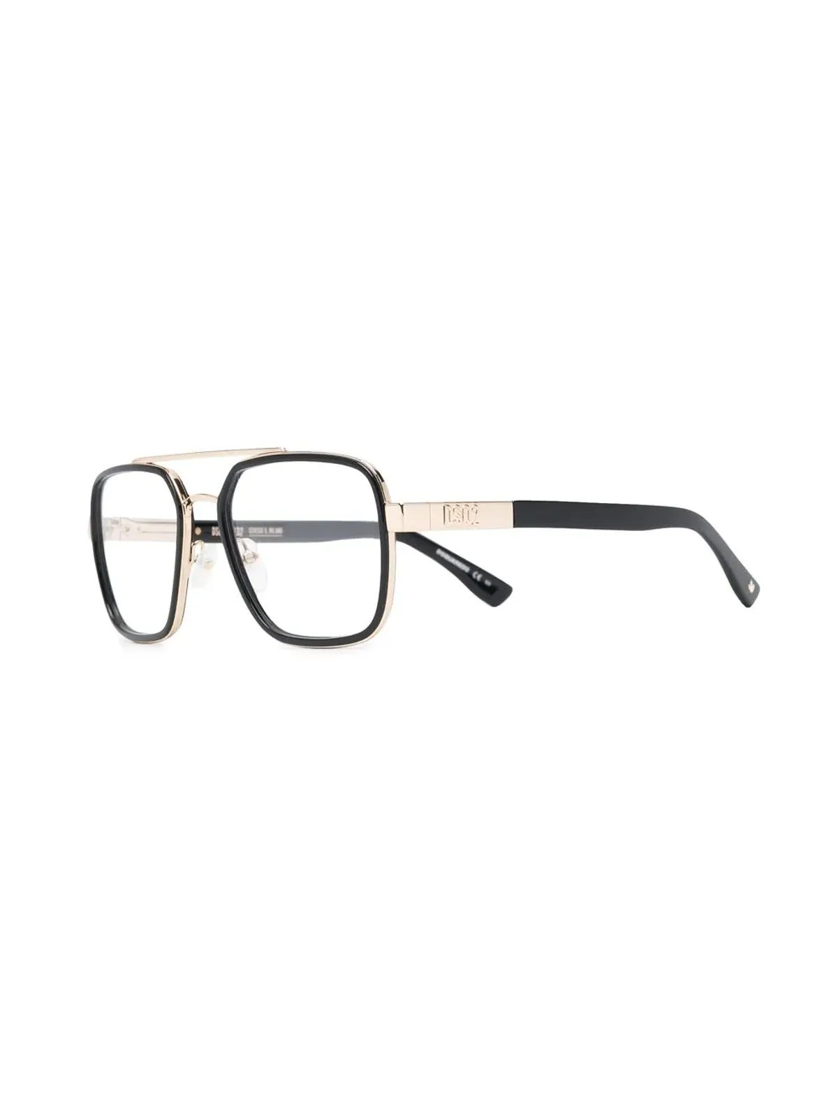 DSQUARED2 EYEWEAR ロゴエンボス メガネ ブラック - 画像2