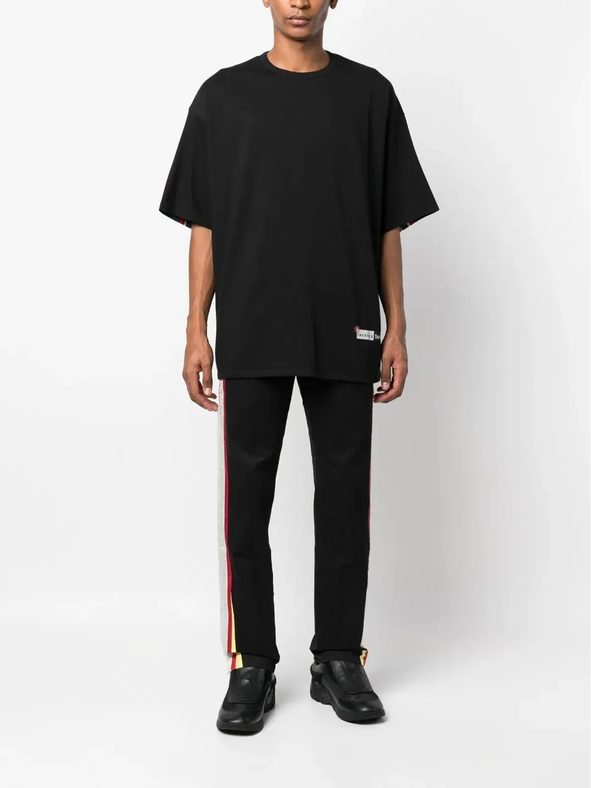 INCOTEX RED X FACETASM ストライプディテール 半袖 Tシャツ - ブラック - 画像2
