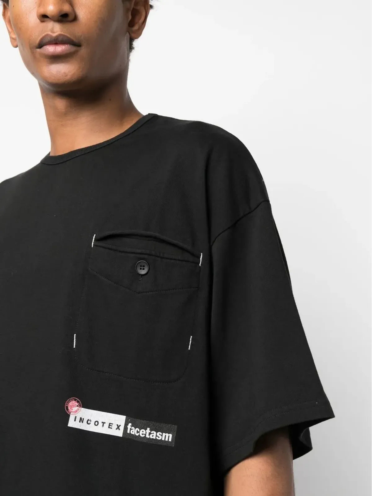INCOTEX RED X FACETASM ロゴパッチ半袖Tシャツ - 画像5