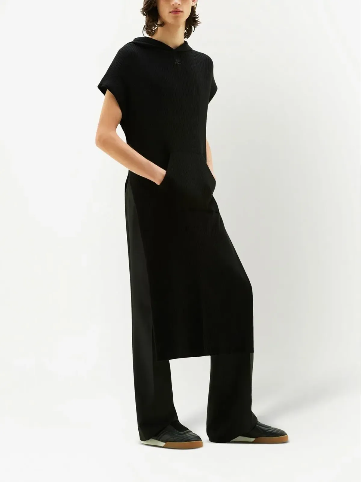 Courrèges リブニット ノースリーブフーディ - 画像3