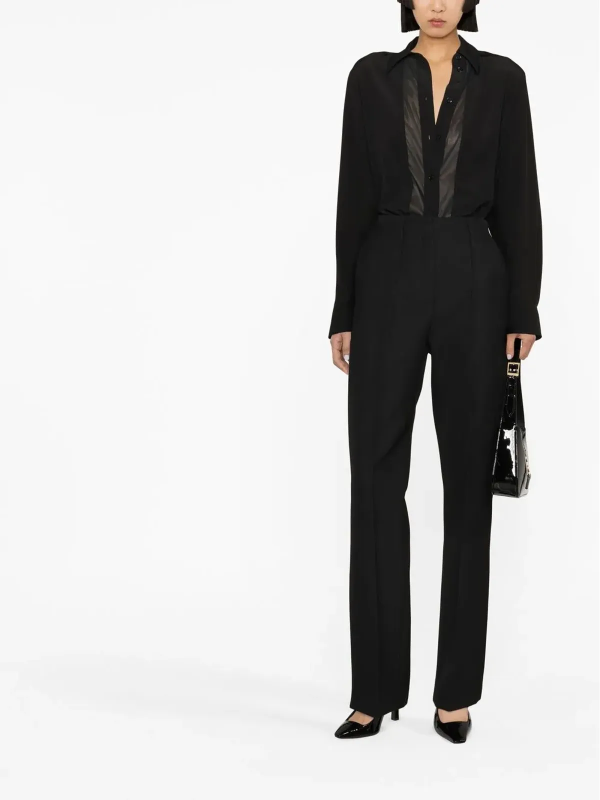 FENDI テーラード バージンウールのスリムカットパンツ - Black - 画像2