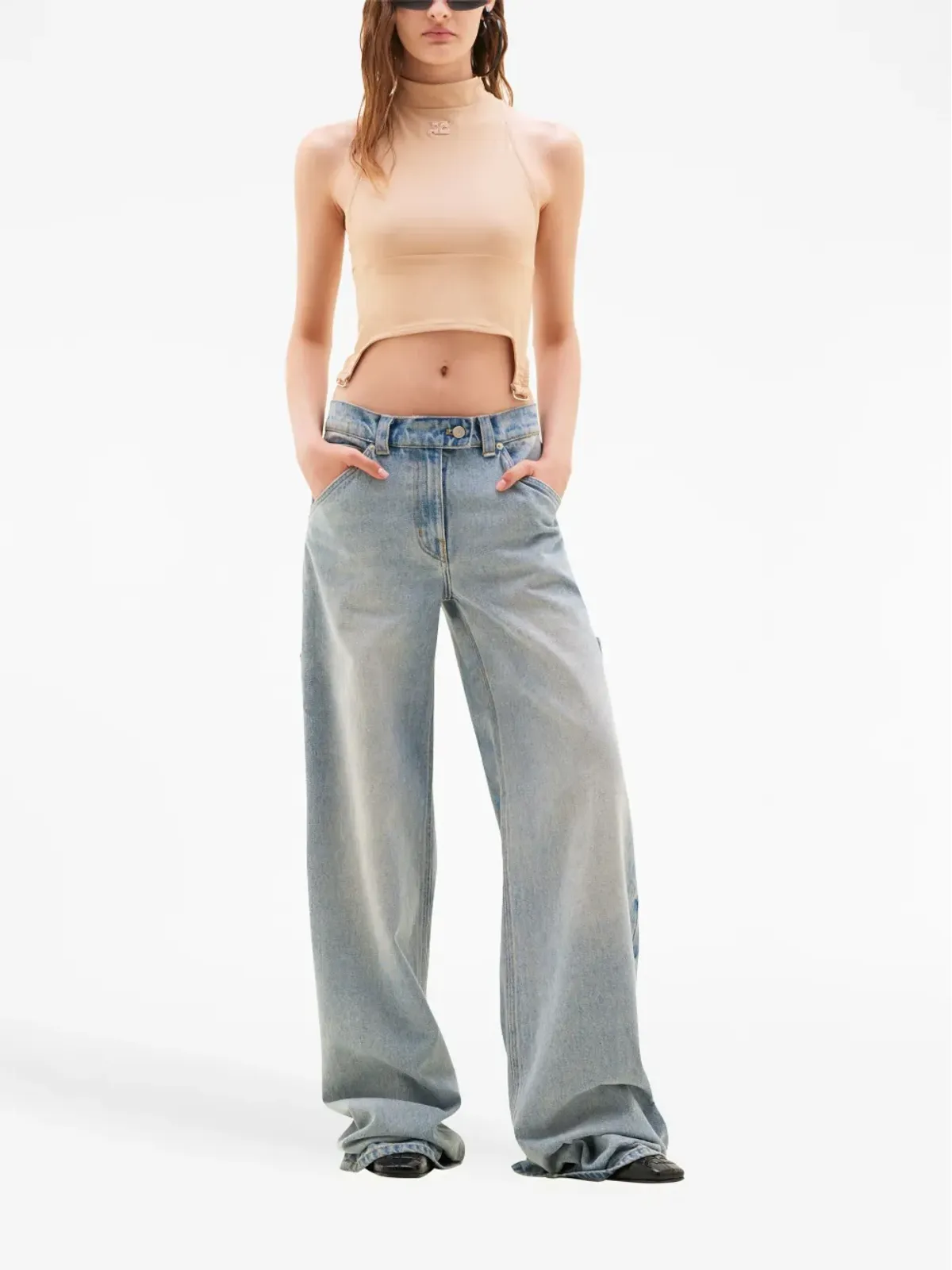 Courrèges ロゴパッチ付きクロップトップ - Neutrals - 画像2
