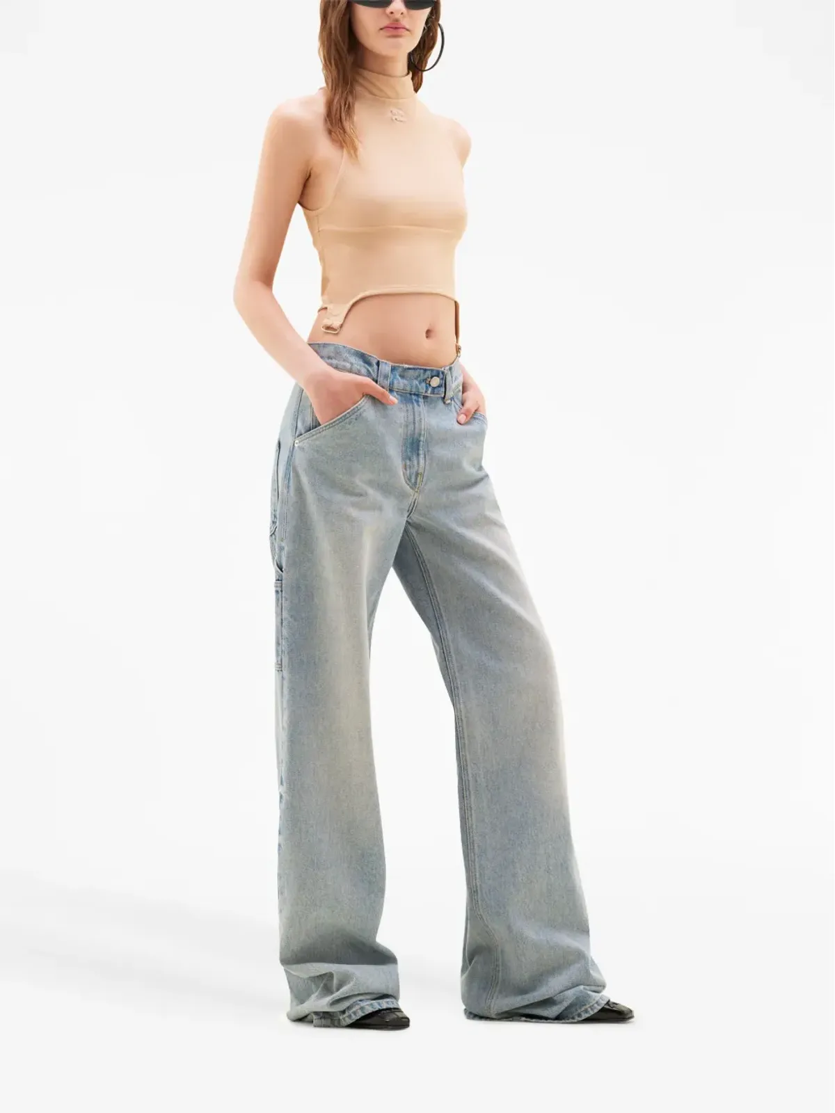 Courrèges ロゴパッチ付きクロップトップ - Neutrals - 画像3