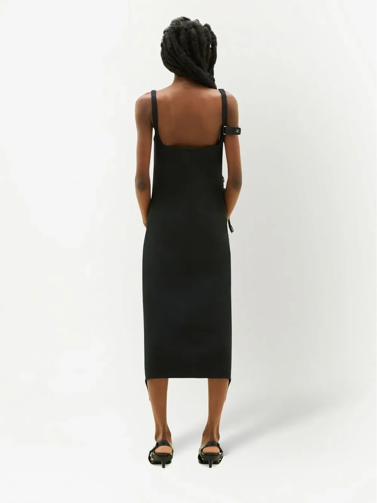Courrèges ストラップ付きツイル ロングドレス - 画像4