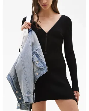 Courrèges リブ編みニット ジップアップドレス - サムネイル5