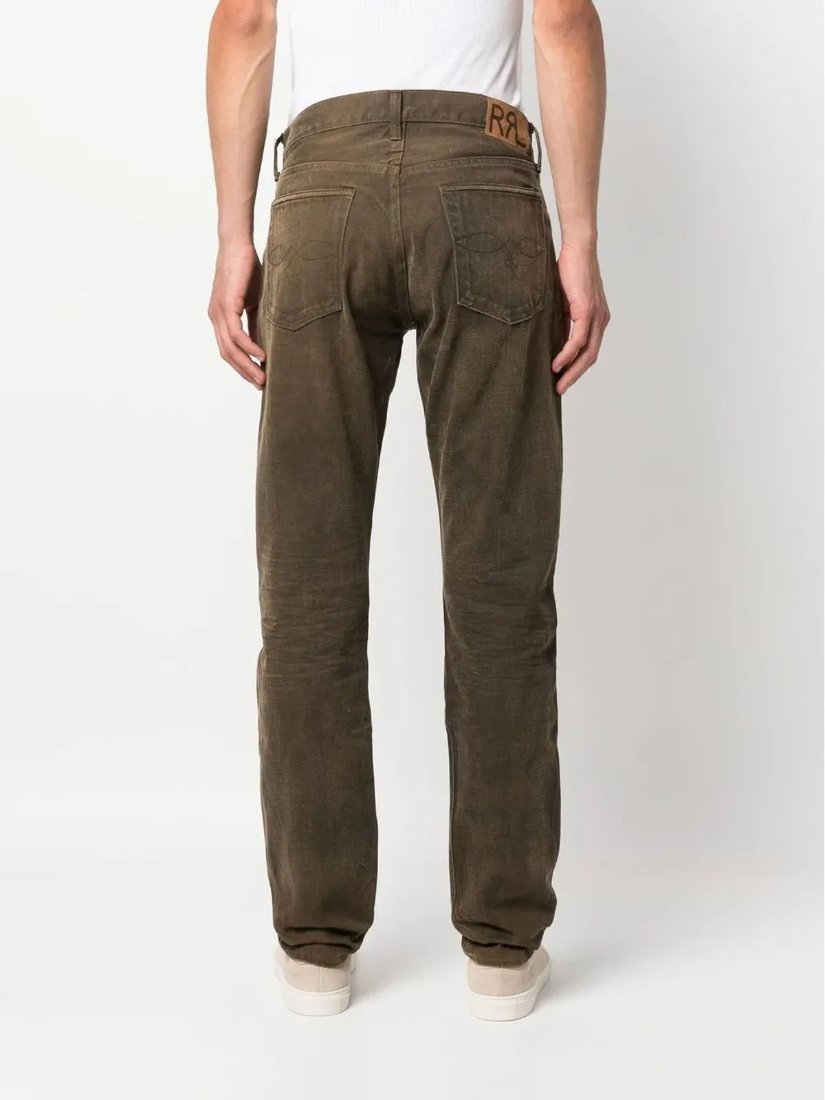Ralph Lauren RRL ブリーチウォッシュ加工ストレートジーンズ - 画像4