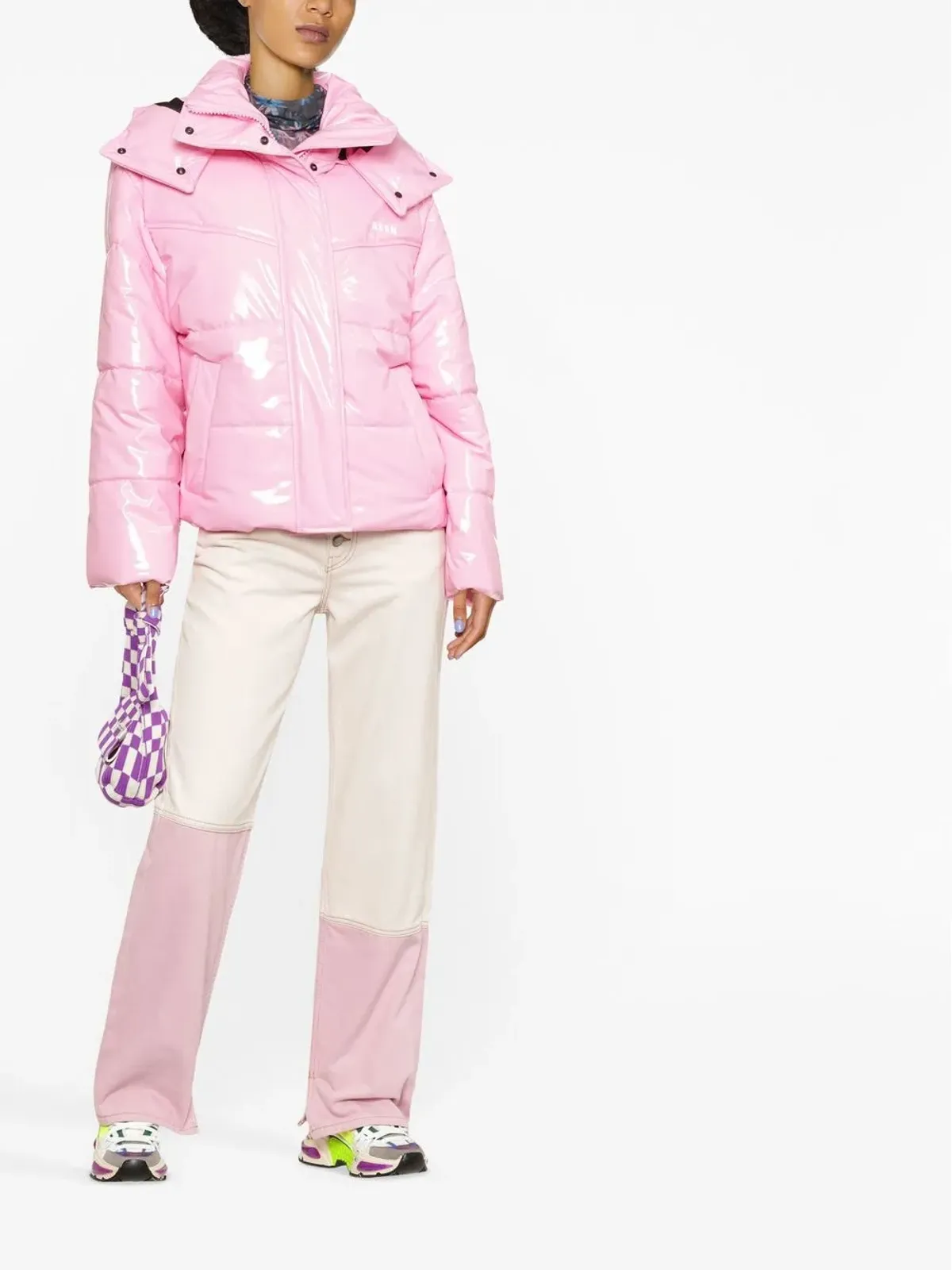 MSGM キルテッドパファージャケット ピンク - 画像2