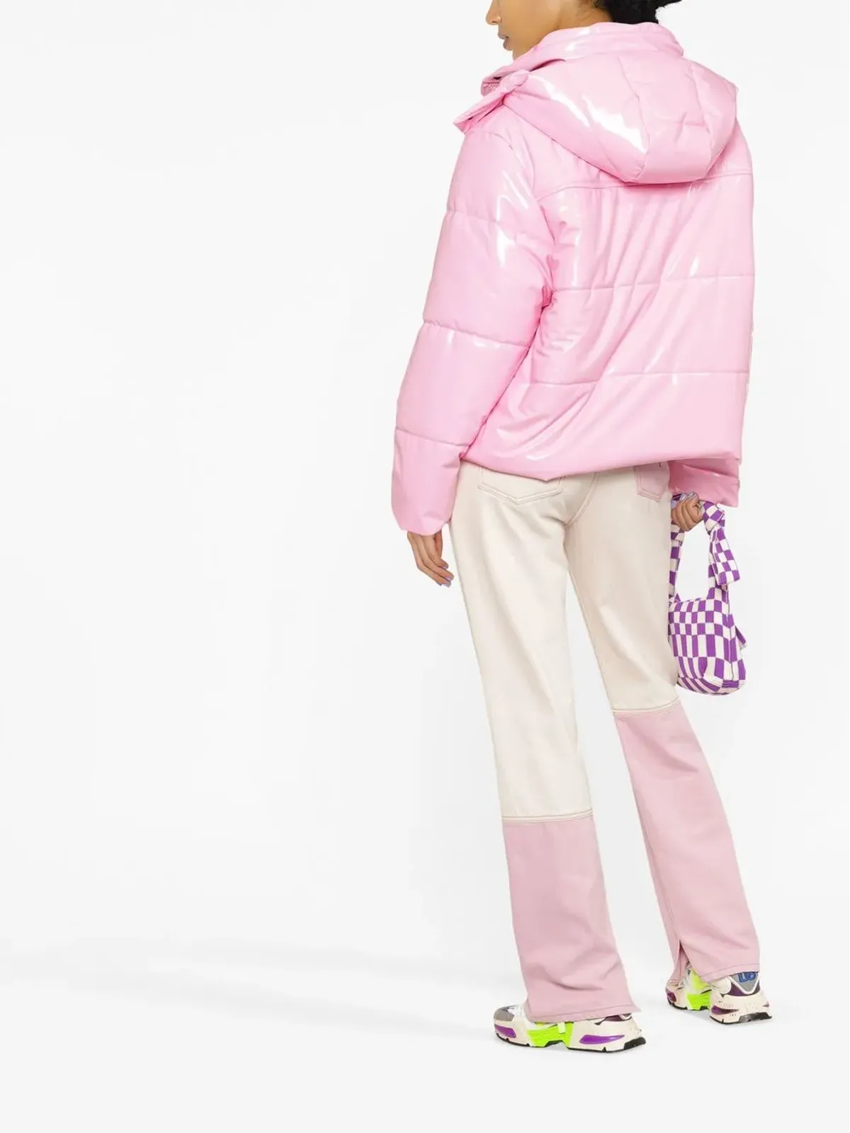 MSGM キルテッドパファージャケット ピンク - 画像3