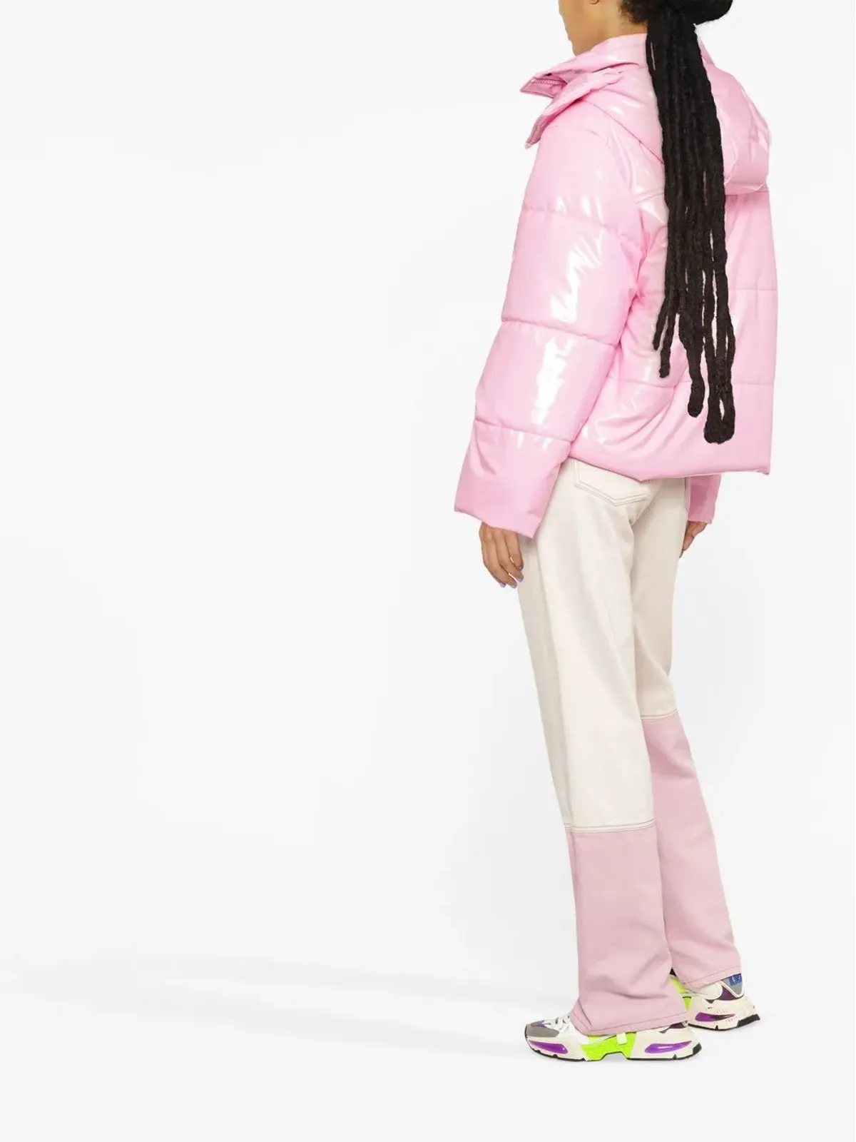 MSGM キルテッドパファージャケット ピンク - 画像4