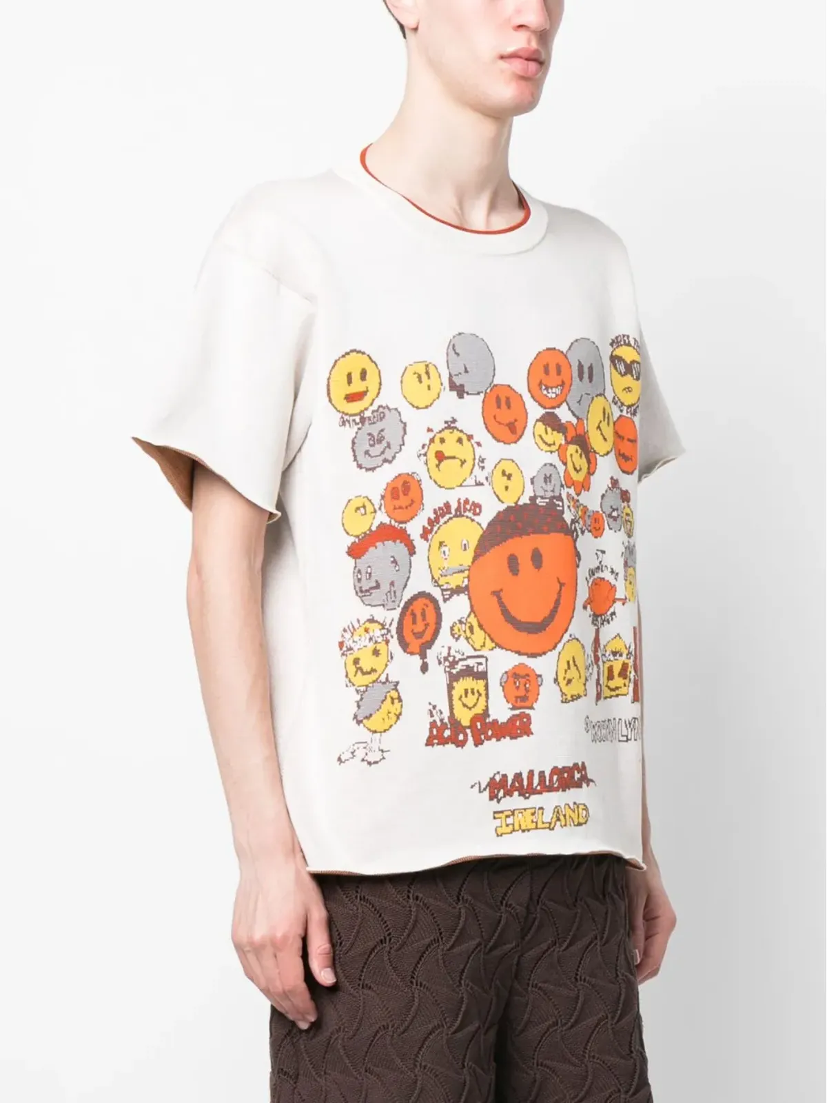Robyn Lynch スマイリープリント コットン Tシャツ - 画像3
