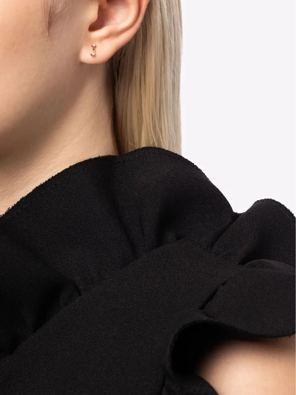 Lizzie Mandler Fine Jewelry 18K イエローゴールド ミックスマッチ ダイヤモンドスタッドピアス - 画像2