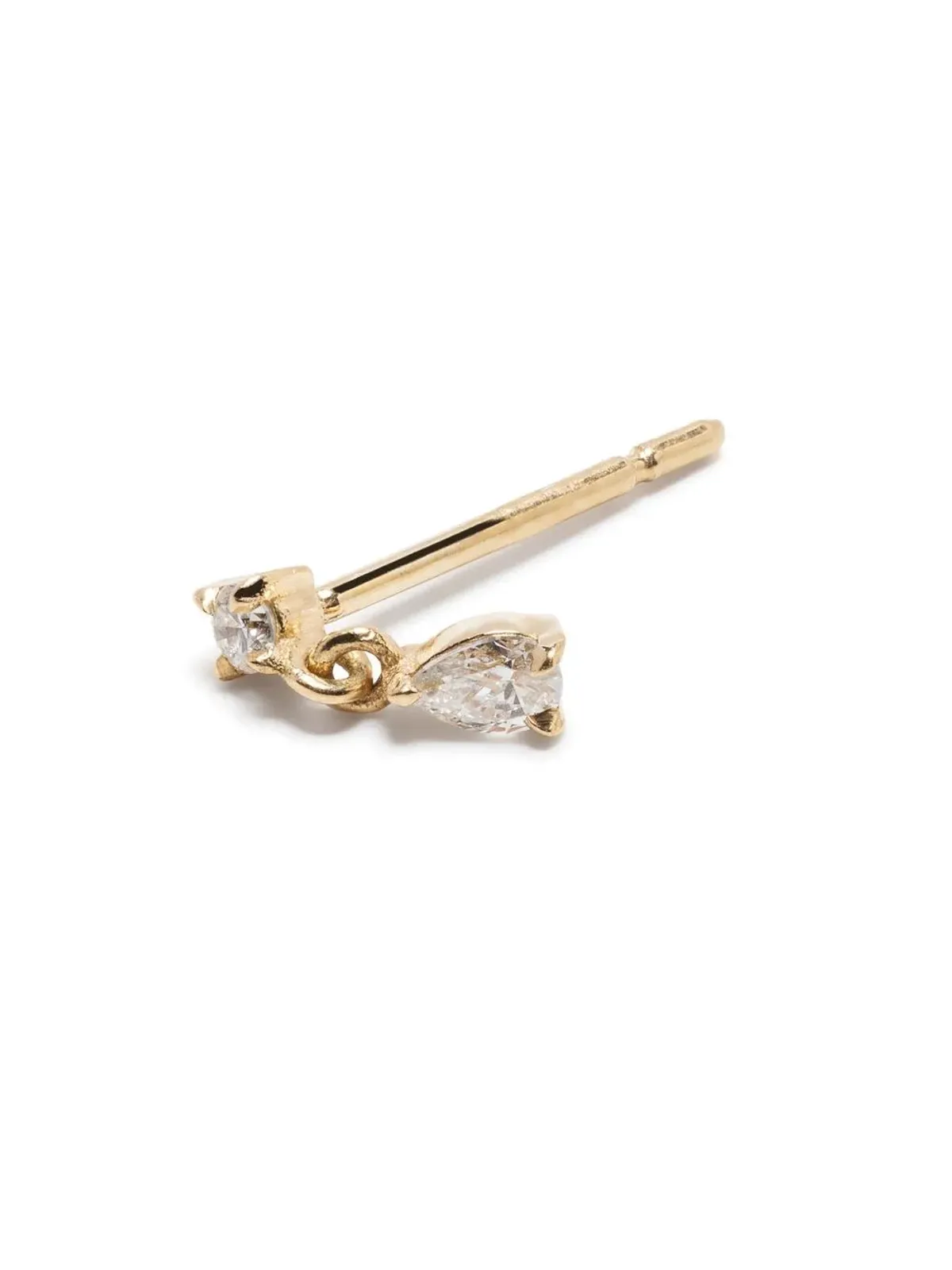 Lizzie Mandler Fine Jewelry 18K イエローゴールド ミックスマッチ ダイヤモンドスタッドピアス - 画像3