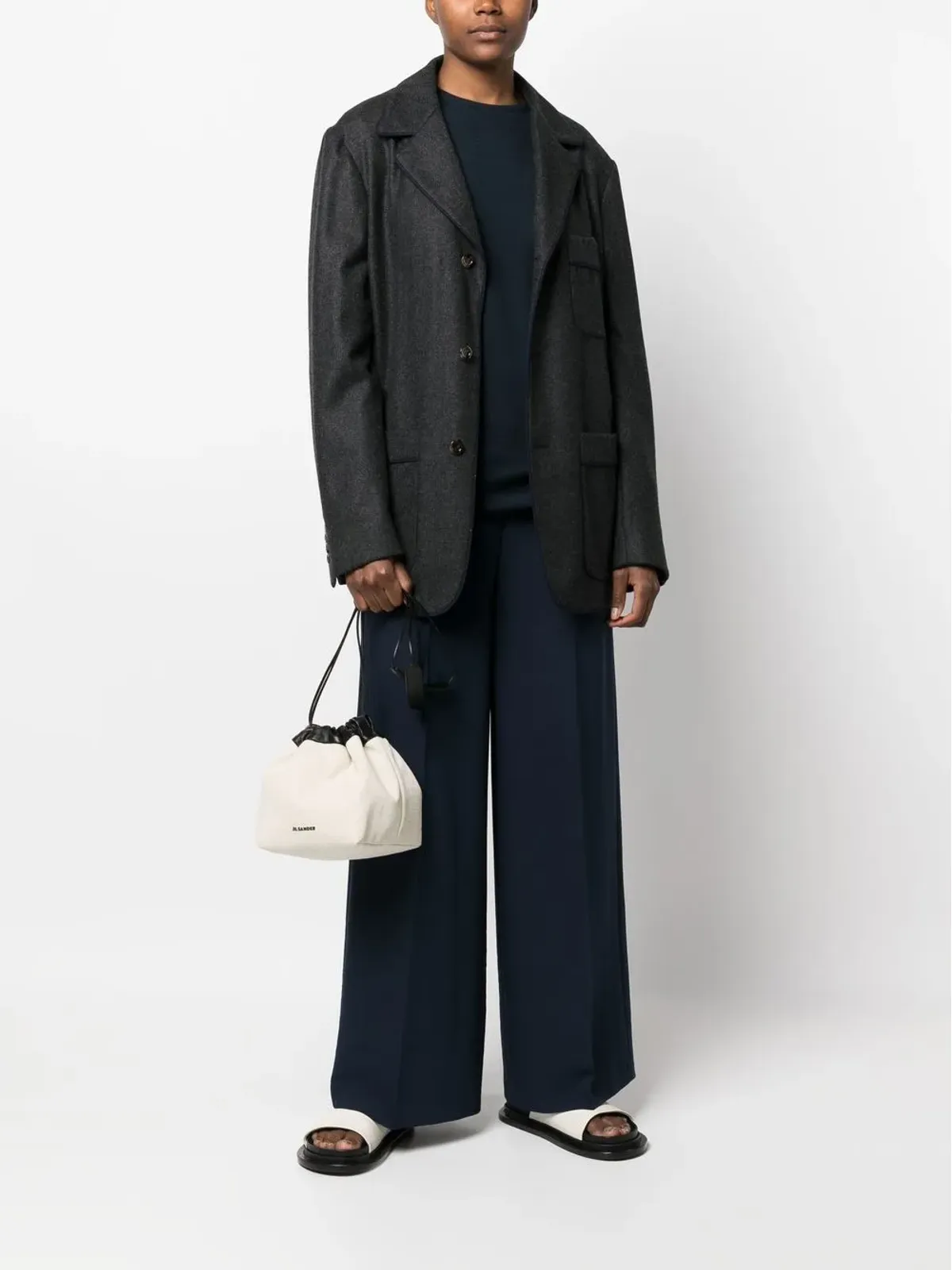 Jil Sander ロゴプリント バケットバッグ - 画像2