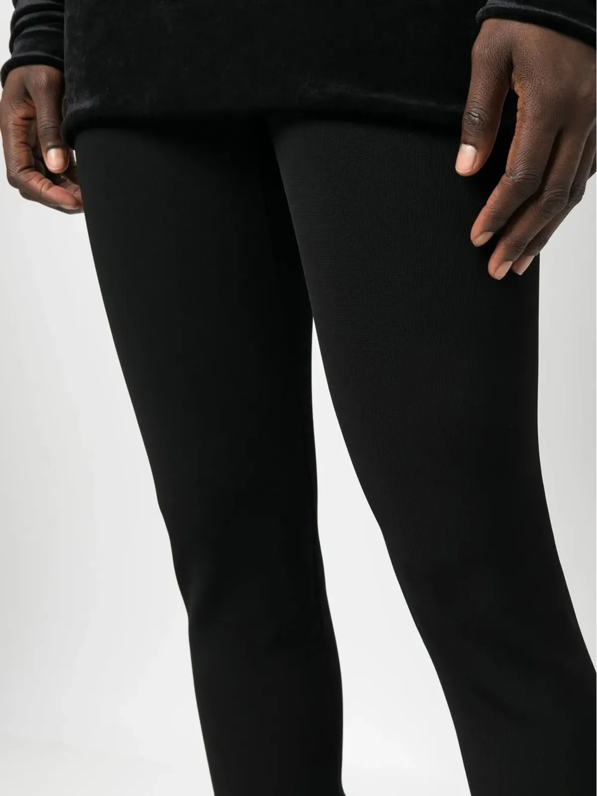 Rick Owens Lilies Amber ジャージー編み レギンス ブラック - 画像5