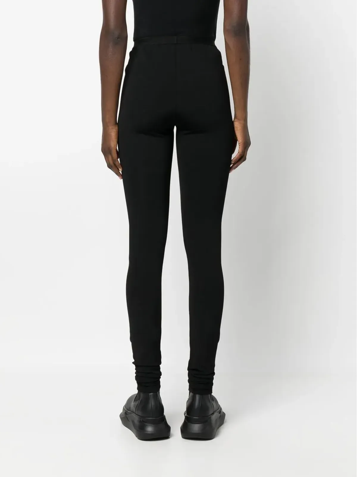 Rick Owens Lilies Amber ジャージー編み レギンス ブラック - 画像4