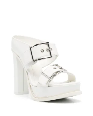 Alexander McQueen レザー ヒール付きサンダル - ホワイト - サムネイル2