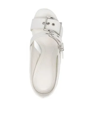 Alexander McQueen レザー ヒール付きサンダル - ホワイト - サムネイル4