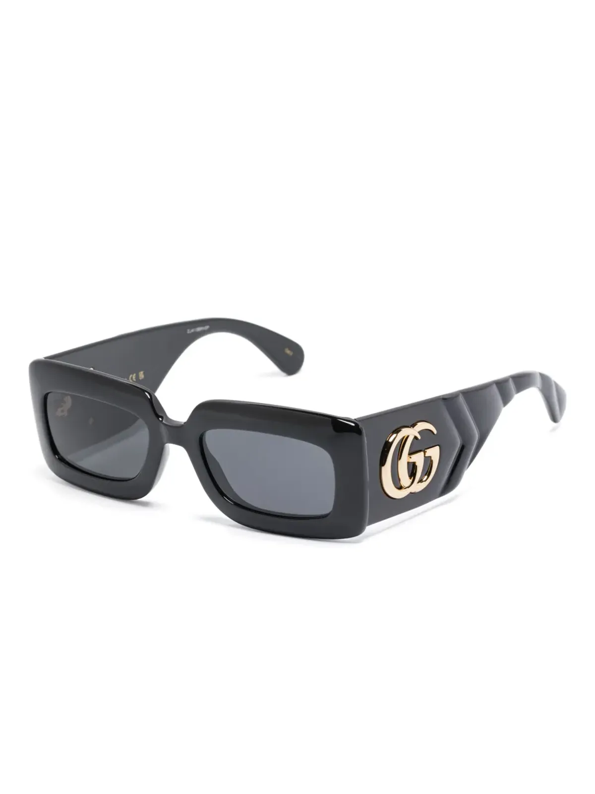 Gucci Eyewear 矩形フレームサングラス ブラック - 画像2