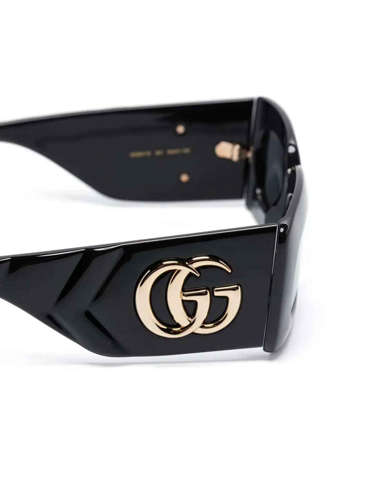 Gucci Eyewear 矩形フレームサングラス ブラック - 画像3