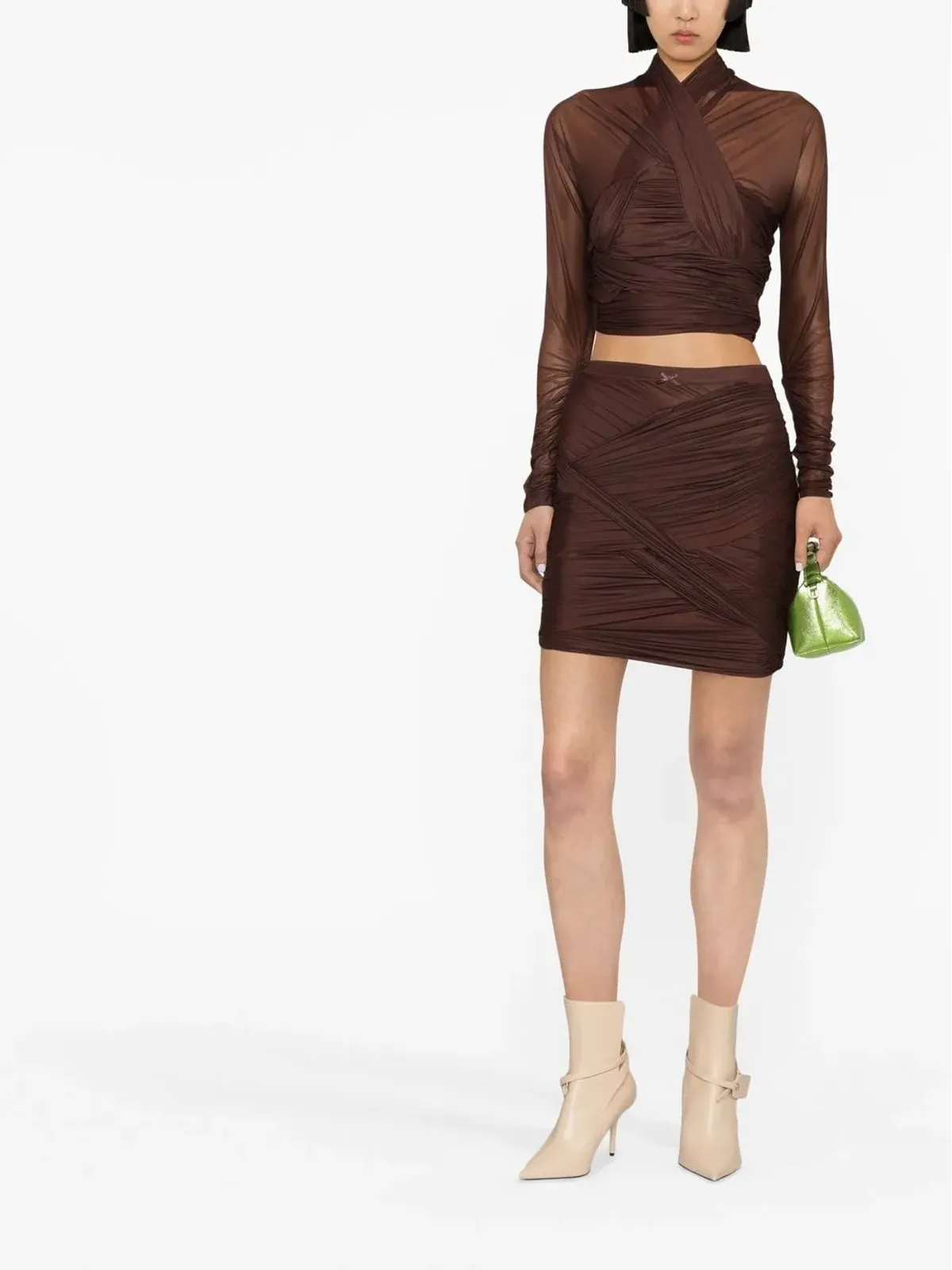 Alexander Wang シャーリングとドレープのスカート - 画像2