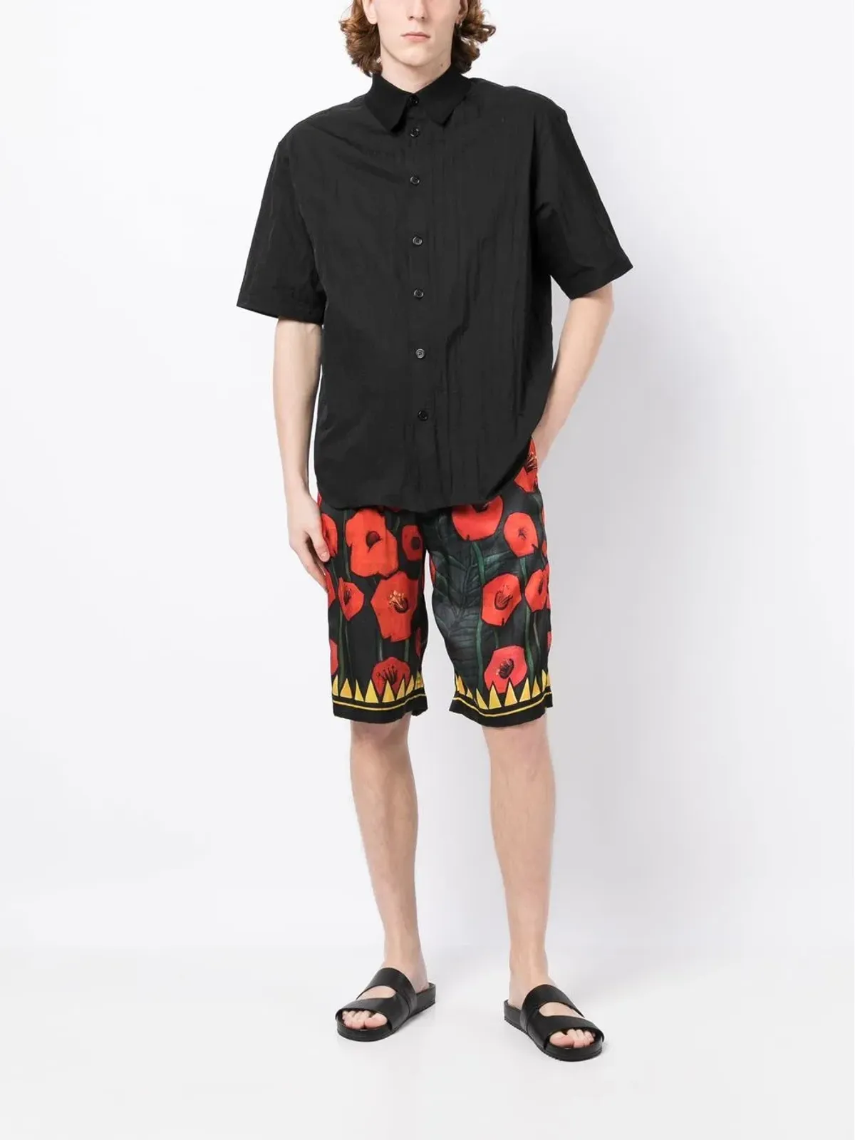 Endless Joy 花柄シルクショーツ - ブラック - 画像2