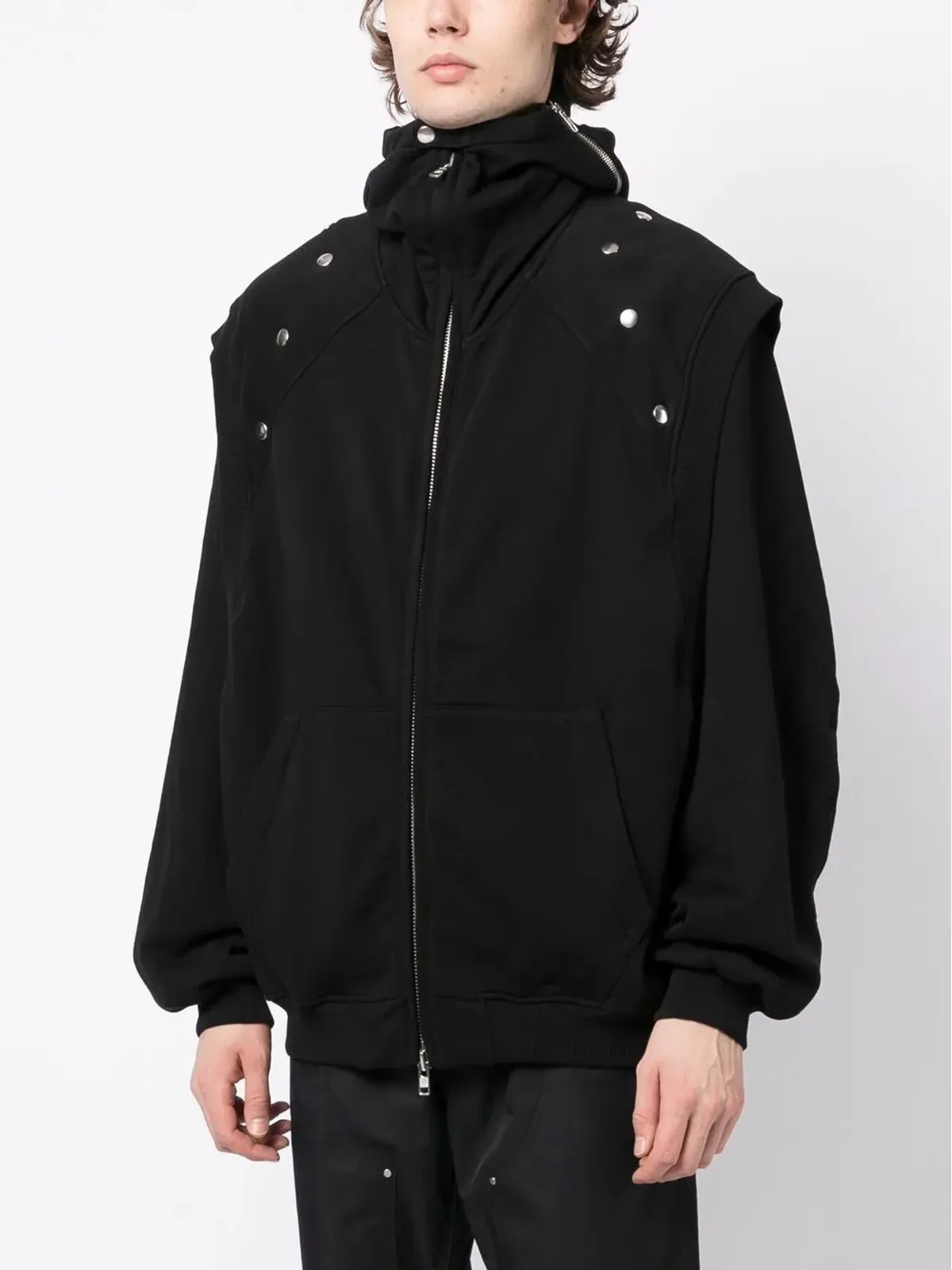 Walter Van Beirendonck フード付きジップアップジャケット - ブラック - 画像3