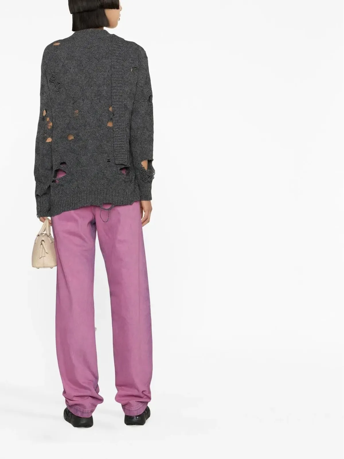 MERYLL ROGGE oversized distressed wool cardigan - Grey - 画像3