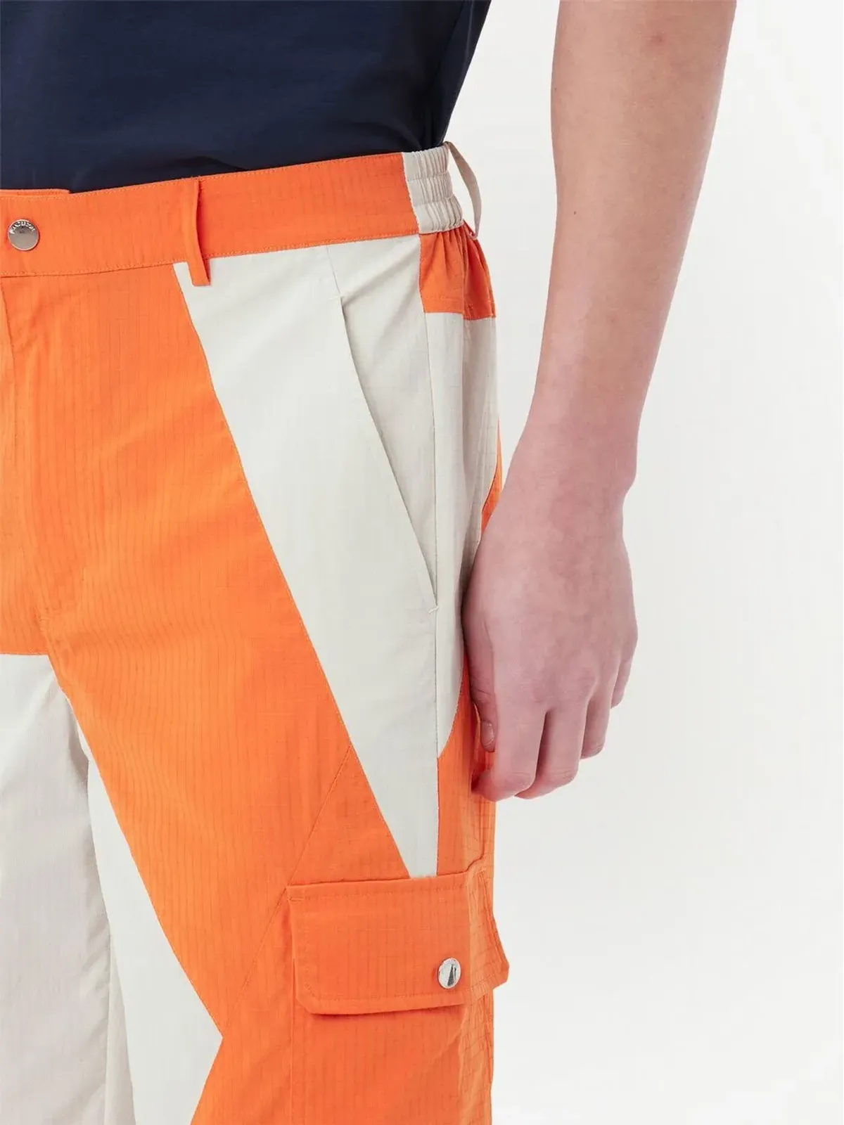 JW Anderson カラーブロック・ストレートレッグパンツ オレンジ - 画像5