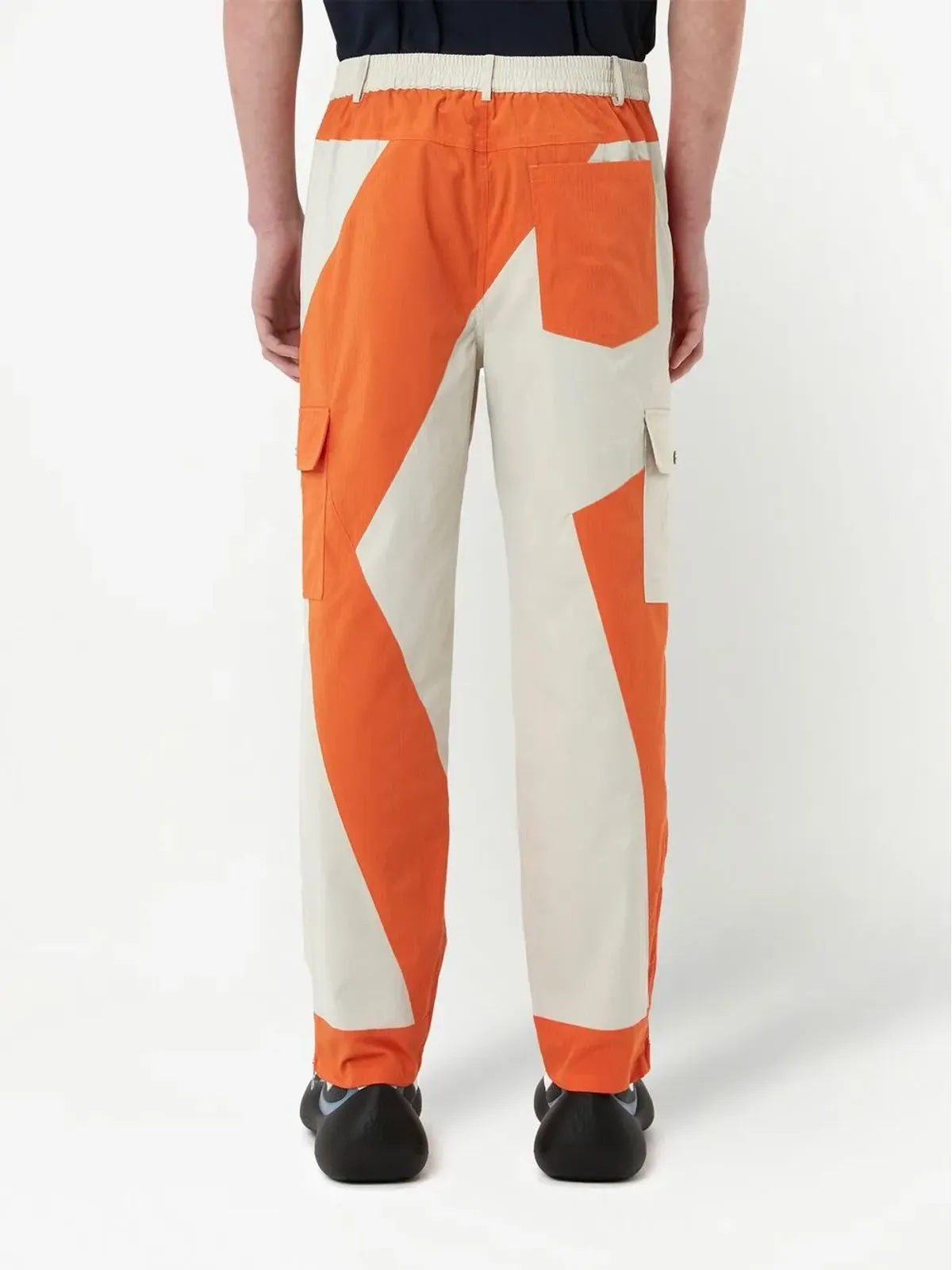 JW Anderson カラーブロック・ストレートレッグパンツ オレンジ - 画像4
