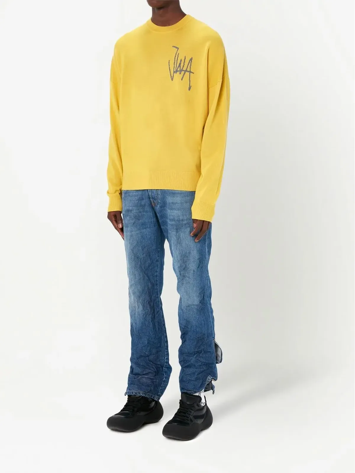 JW Anderson ロゴ入りインターシャ メリノウール ジャンパー - 画像2