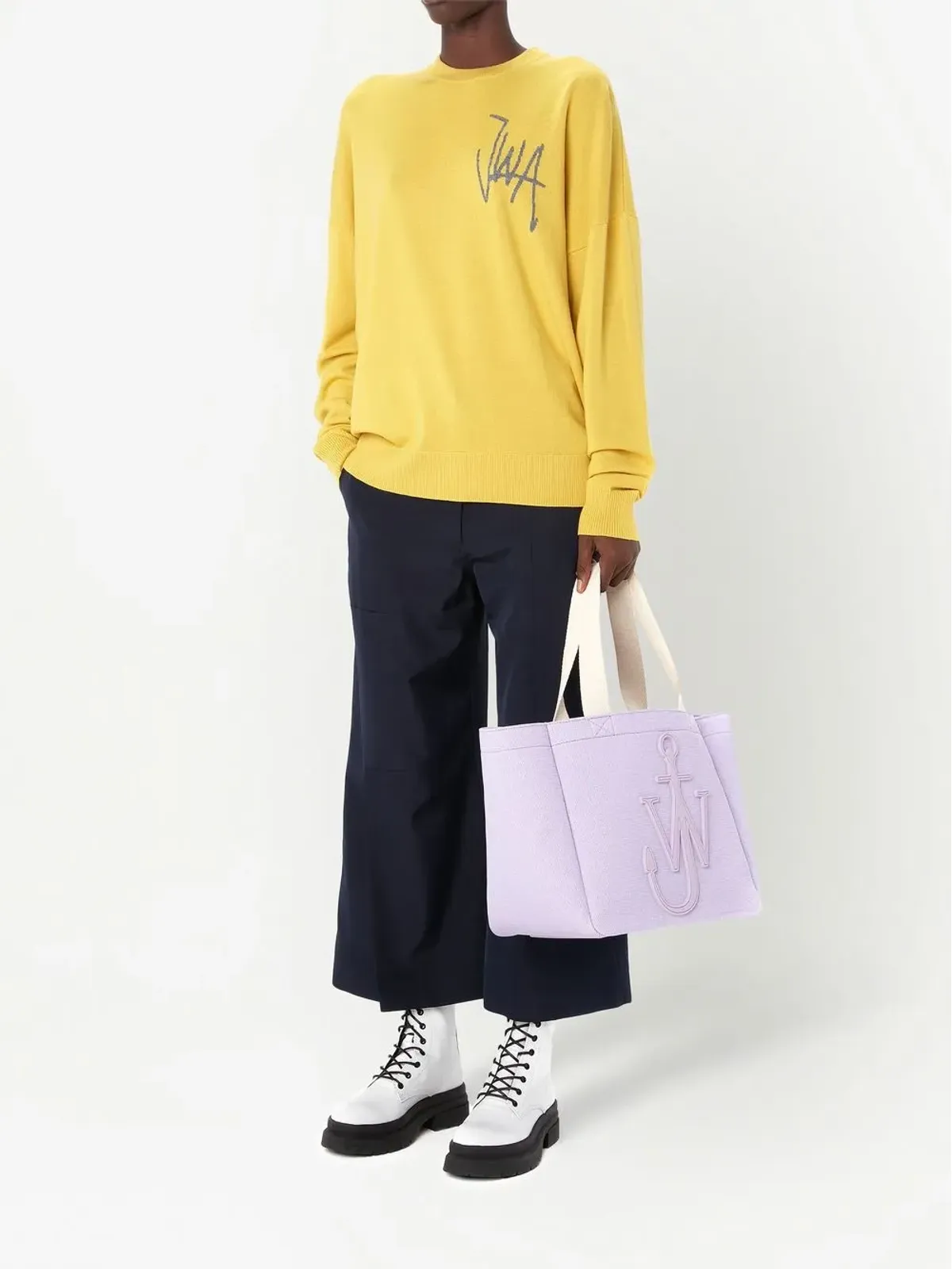 JW Anderson ロゴ入りインターシャ メリノウール ジャンパー - 画像3