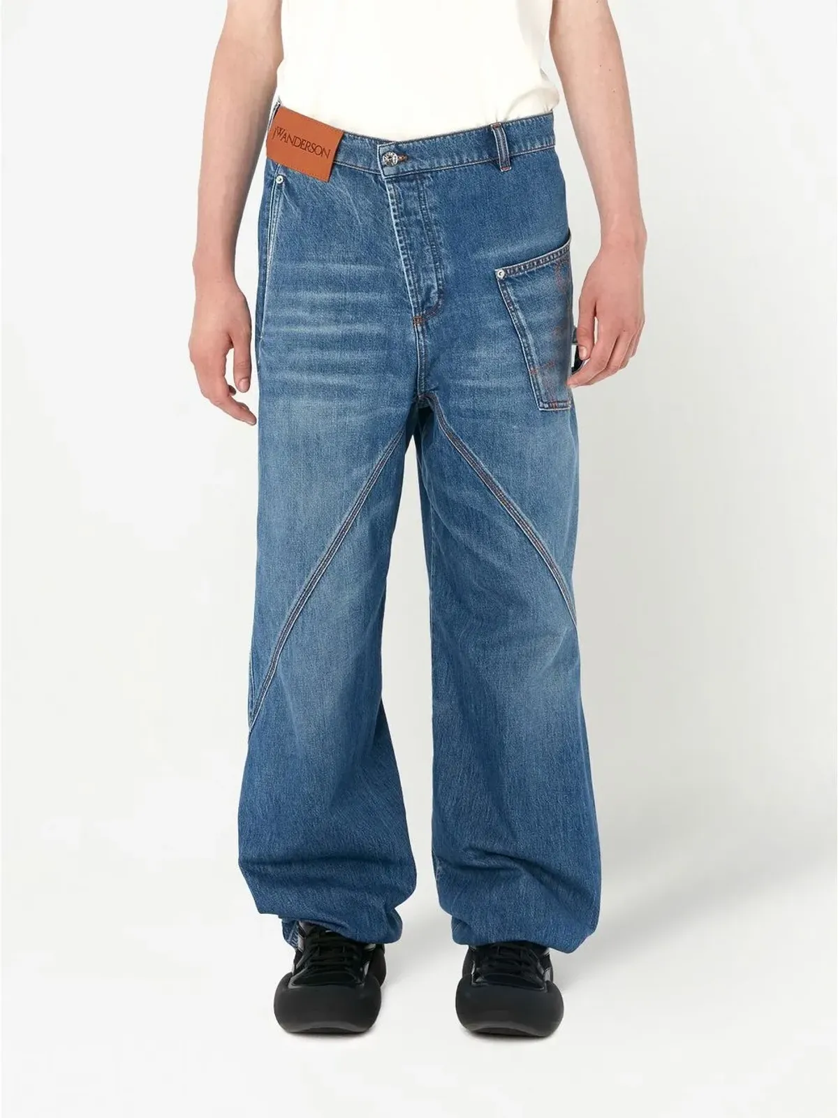 JW Anderson オーバーサイズ ツイスト ワイドレッグ デニムジーンズ - ブルー - 画像3