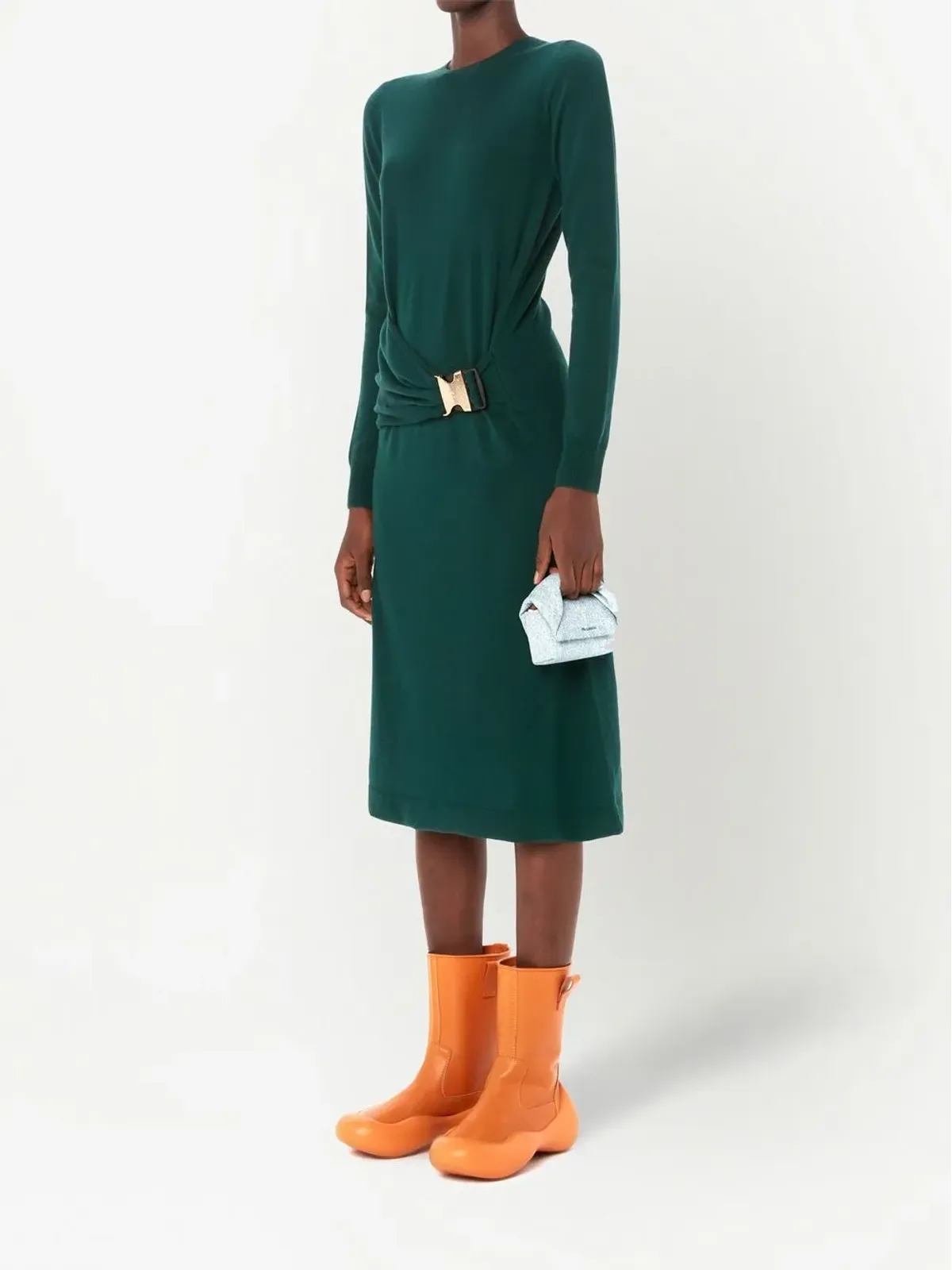 JW Anderson バックルウエスト ミディドレス - グリーン - 画像2