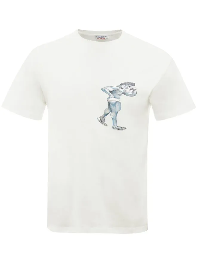 JW Anderson JW Anderson グラフィックプリント半袖Tシャツ - ホワイトの商品画像