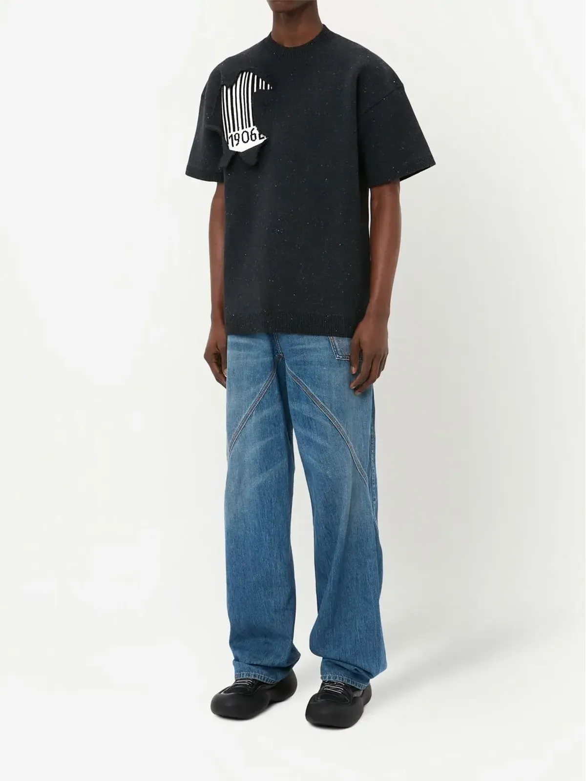 JW Anderson バーコードプリント 半袖スウェットシャツ - 画像2