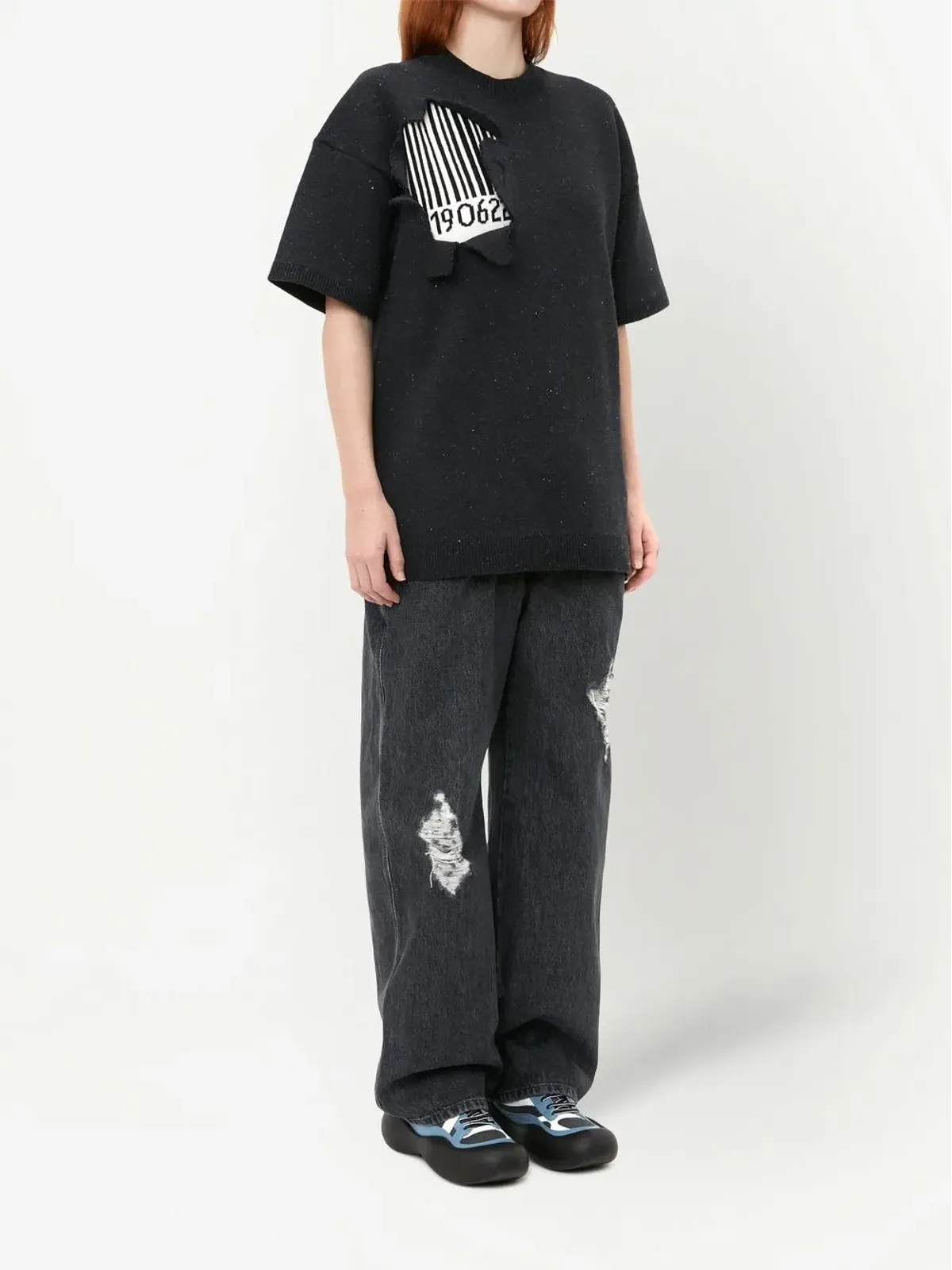 JW Anderson バーコードプリント 半袖スウェットシャツ - 画像3