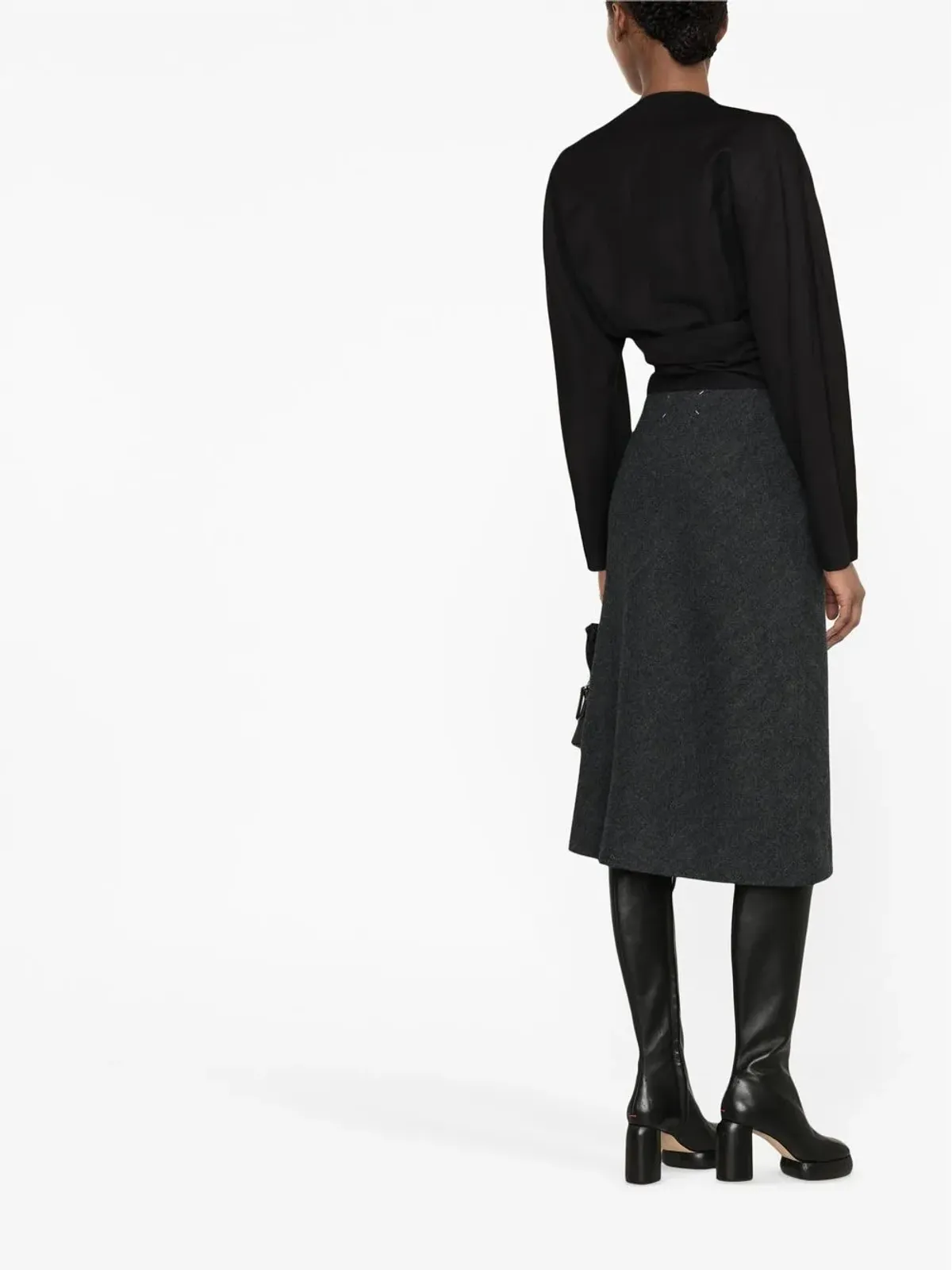 Maison Margiela ヘリンボーン Aラインスカート - 画像3